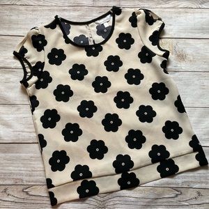 Charming Charlie Cap Sleeve Split Back Floral Blouse NWT Women’s Small